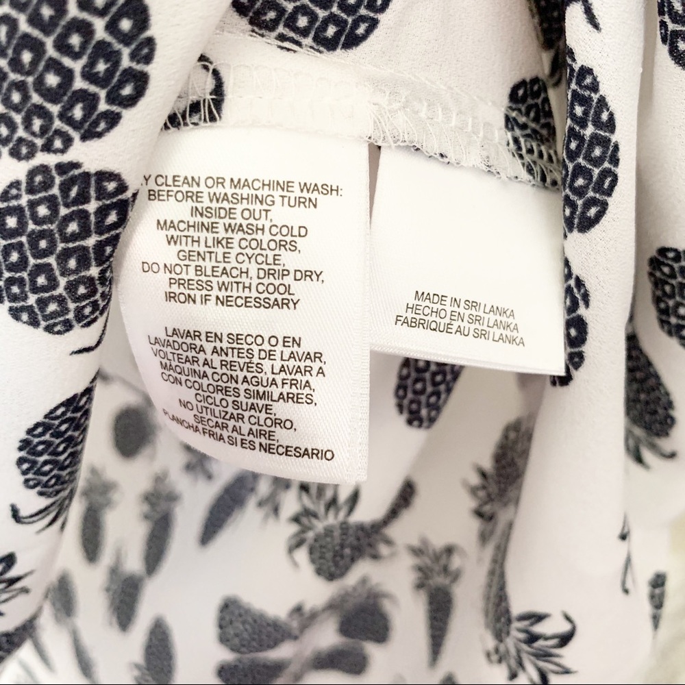 Nine West Pineapple Print Ruffle Sleeve Tee - Picture 3 of 5